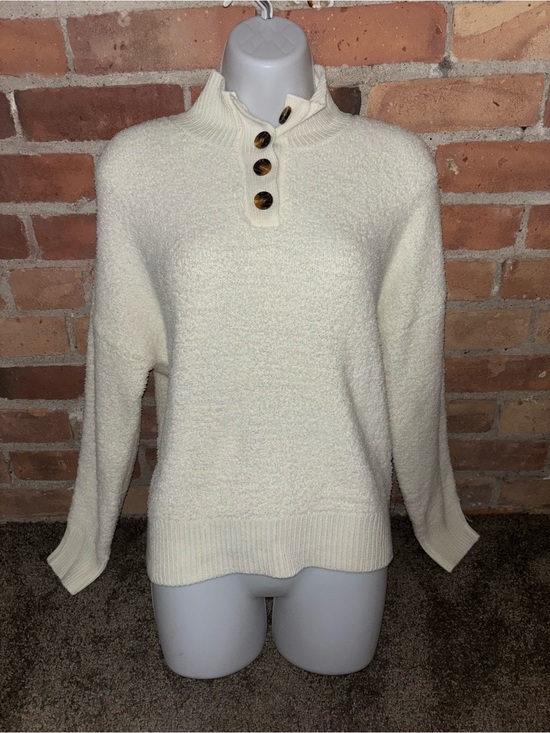 Pink Lily Sweaters - Pink Lily Cozy Cream TurtleNeck Button Women's Sweater